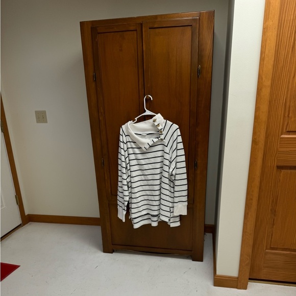 J. Crew striped sweater/ long sleeve shirt 2XL L30in 26-27in pit 3button collar - Picture 1 of 10